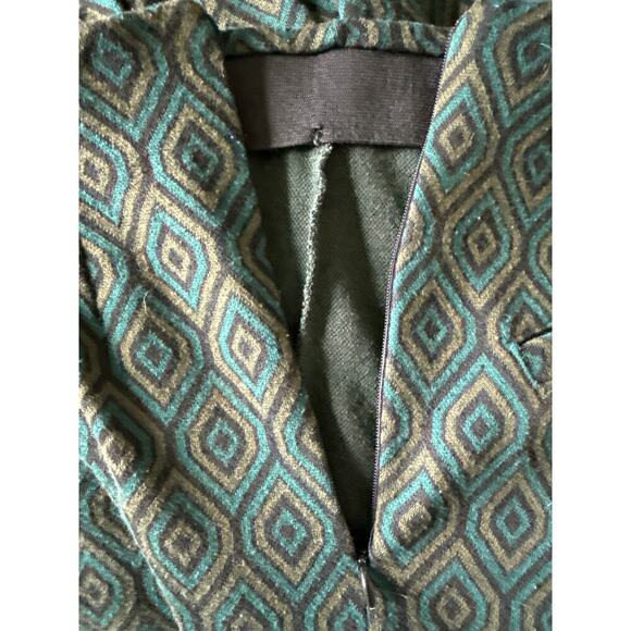 Free People Women’s Boho Stretch Flare Pants Size 10 – Green Geometric Print - Picture 10 of 11